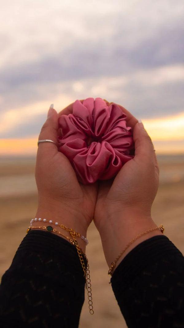 Premium Quality Silk Hair Scrunchies for Fine, Thin & Curly Hair