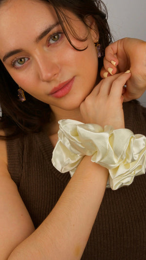 Premium Quality Silk Hair Scrunchies for Fine, Thin & Curly Hair