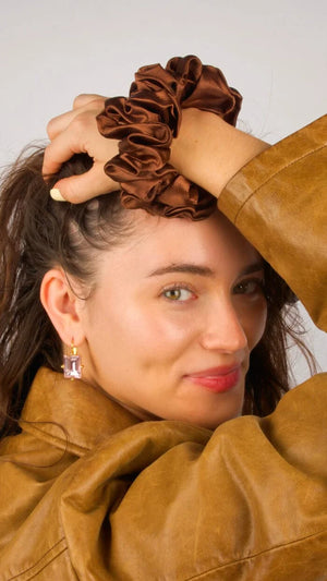 Premium Quality Silk Hair Scrunchies for Fine, Thin & Curly Hair