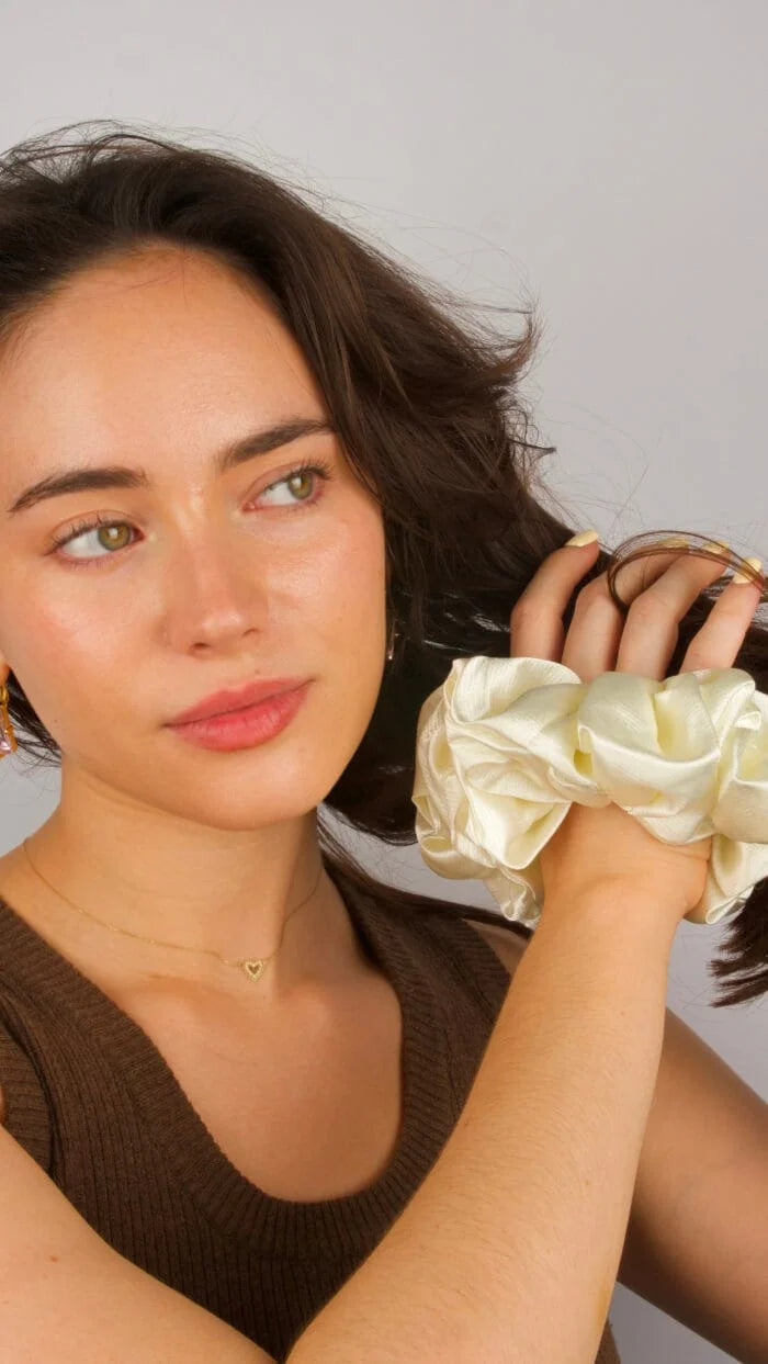 Premium Quality Silk Hair Scrunchies for Fine, Thin & Curly Hair