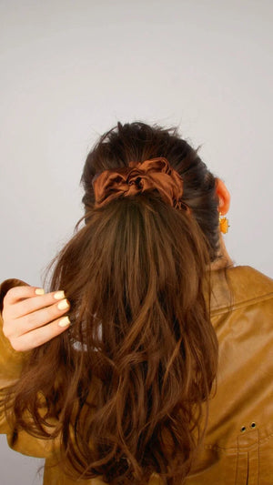 Premium Quality Silk Hair Scrunchies for Fine, Thin & Curly Hair