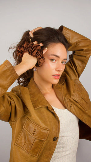 Premium Quality Silk Hair Scrunchies for Fine, Thin & Curly Hair