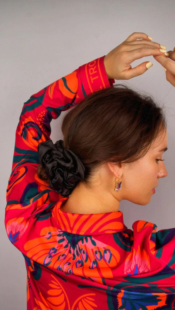 Premium Quality Silk Hair Scrunchies for Fine, Thin & Curly Hair