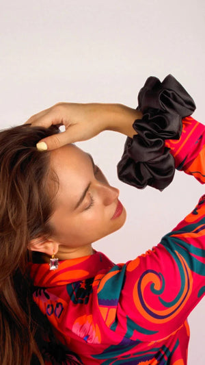 Premium Quality Silk Hair Scrunchies for Fine, Thin & Curly Hair