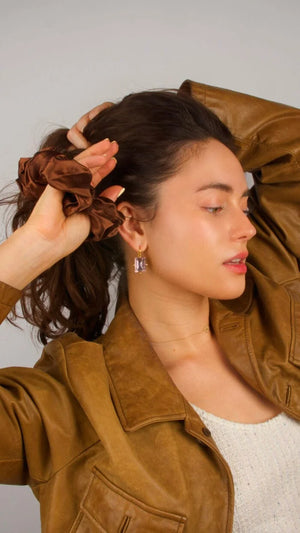 Premium Quality Silk Hair Scrunchies for Fine, Thin & Curly Hair